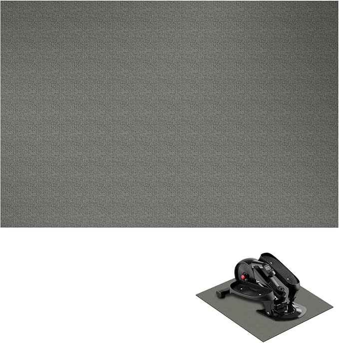 Double Non-Slip Workout Mat for Ellipse Leg Exerciser, Ellipse Machine Mat, Exercise Mat for Under Desk Ellipticals, Suitable for Electric Seated Foot Pedal Exerciser, 23.6" × 19.7"