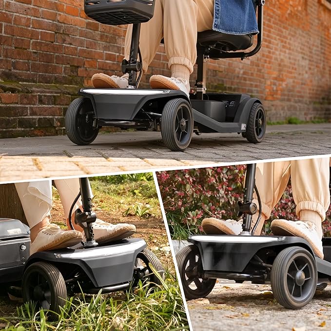 Mobility Scooter for Seniors and Adults M2 Black,15 Miles Long Range Foldable Electric Scooter, 260W Motor Power, 330 LBS Heavy Duty Capacity, Portable and Lightweight for Travel