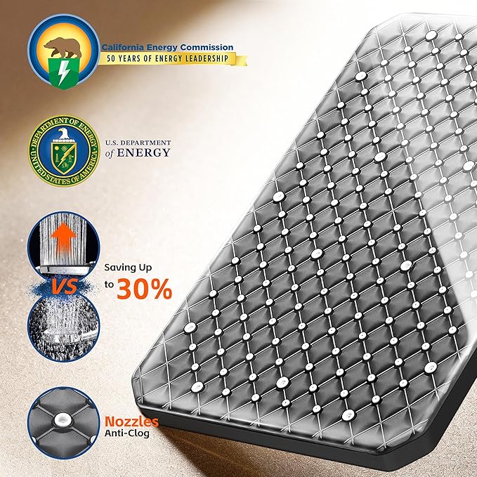 XXL 12.2" Rain Shower Head with Handheld Spray Combo, High Pressure Rainfall Shower Head, Height Adjustable Dual Shower Head, Luxury Waterfall Showerhead Bathroom