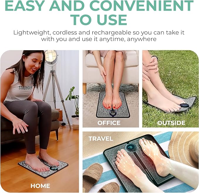 nooro Portable Foot Massager – Soothing Comfort for Tired Feet – 6 Adjustable Vibration Modes & 15-Minute Auto-Timer – Lightweight & Portable for Daily Relaxation