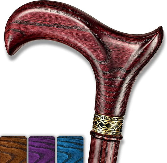 Asterom Handcrafted Walking Cane - Ergonomic, Wooden - Canes for Men - Walking Sticks for Seniors, Unique, Wood