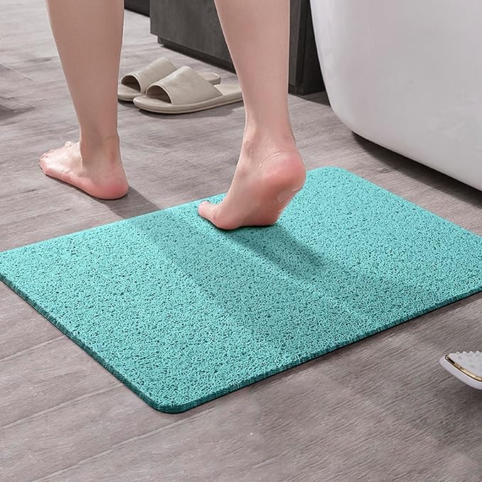 Asvin Soft Textured Bath, Shower, Tub Mat, 24x32 Inch, Phthalate Free, Non Slip Comfort Bathtub Mats with Drain, PVC Loofah Bathroom Mats for Wet Areas, Quick Drying