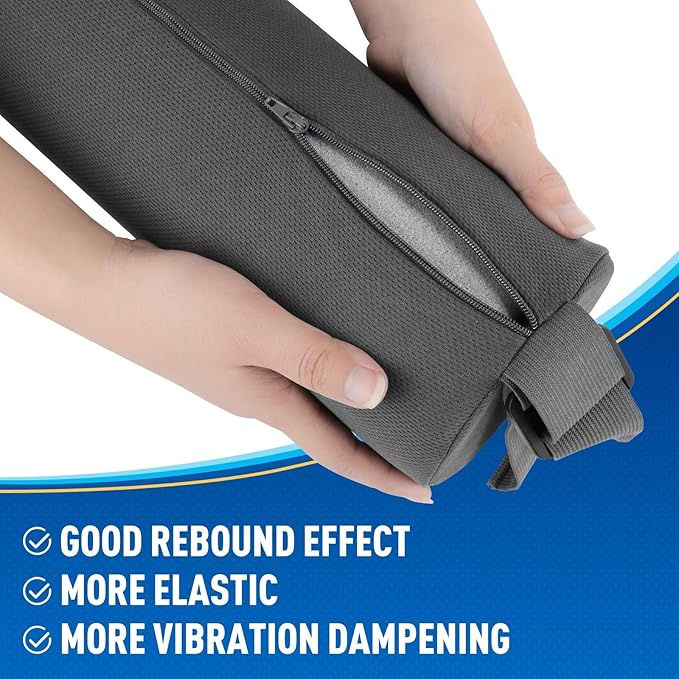 CushZone Seat Cushion, Lumbar Roll Support Pillow for Office Chair, Car, Gaming Chair, Memory Foam Back Cushion with Washable Cover for Relieving Back Pain & Improving Posture,Grey