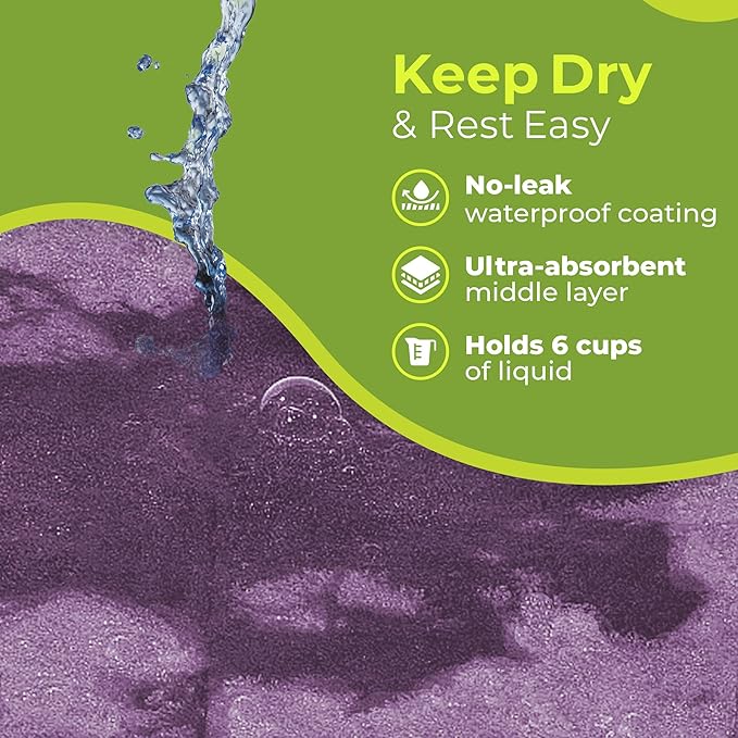 PeapodMats Bedwetting & Incontinence Waterproof Bed Mat - Reusable Underpad. Secure Placement & Breathable. Washable. Enviro Friendly 3x5 (Mauve) Mattress Protector & Pee Pad for Kids & Adults