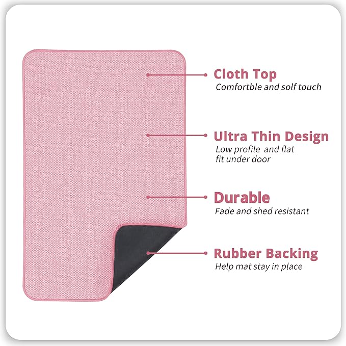 Bosap Bath Mat,Ultra Thin Bathroom Rugs,Rubber Bath Mats for Bathroom,No Slip Bath Rugs,Quick Dry,Machine Washable,Low Pile,Absorbent,Shower Outside,Sink,Home Decor Accessories.Pink,1'5"x2'3"(2 Pack)