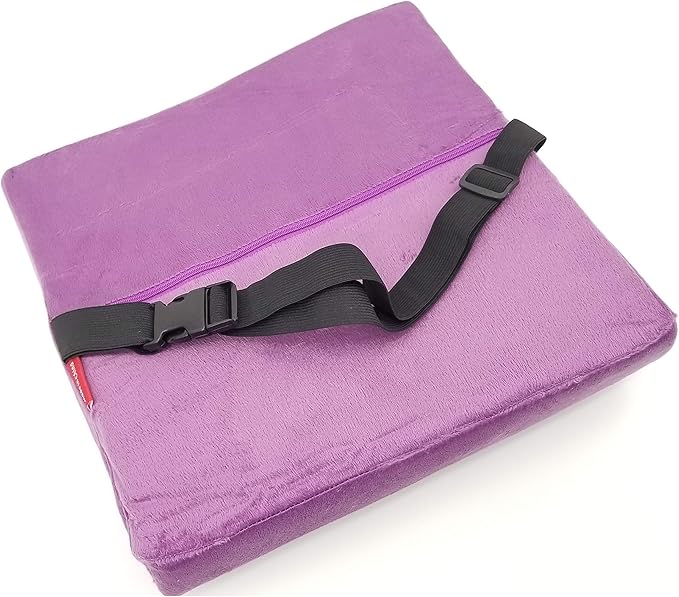 Bookishbunny Premium Memory Foam Lumbar Support Cushion Pillow (Purple)