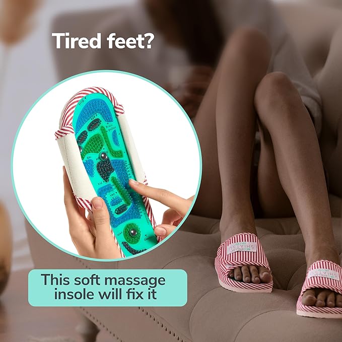 Acupressure Massage Slippers for Plantar Fasciitis & Neuropathy Relief – Reflexology Massager Sandals, Ideal Gift for Men & Women, Stress & Tension, Pain Management for Foot Health Stocking stuffers