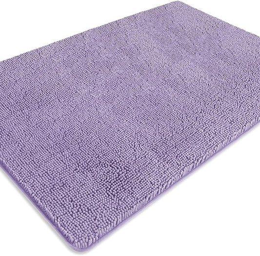 Bathroom Rugs 40 x 60 Inch – Extra Large Bath Mat | Absorbent and Washable Thick Chenille Bath Rugs Non-Slip Runner Rug for Bathroom, Shower, Tub(Lavender)