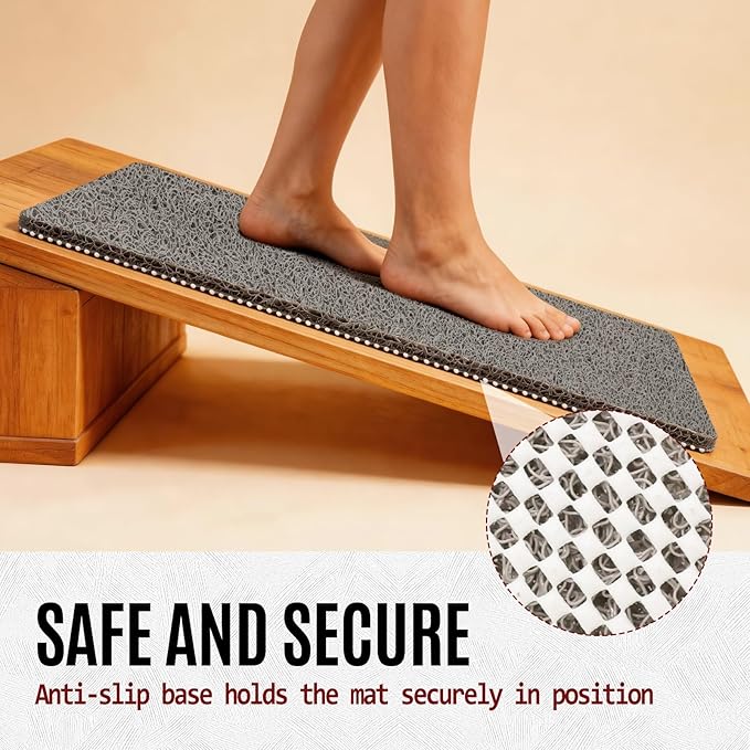 Joyhalo Shower Mat Bathtub Mat Non Slip, Bathmats Non Slip, Quick Drying Foot Scrubber Loofah Mats for Shower, Tub, Bathroom, Home, 24 * 24inch, Grey