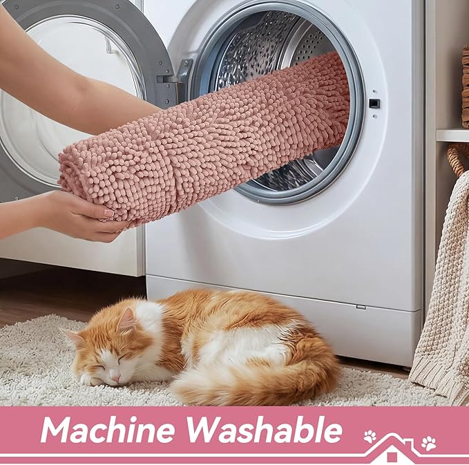 Bcoimo Super Absorbent Cat Door Mat, 24"*17" Anti Slip Mat for Muddy Paws, Pet Rugs for Dirty Paws Washable that Absorbs Moisture and Dirt, for Cat Cage and Pet Resting Carpet