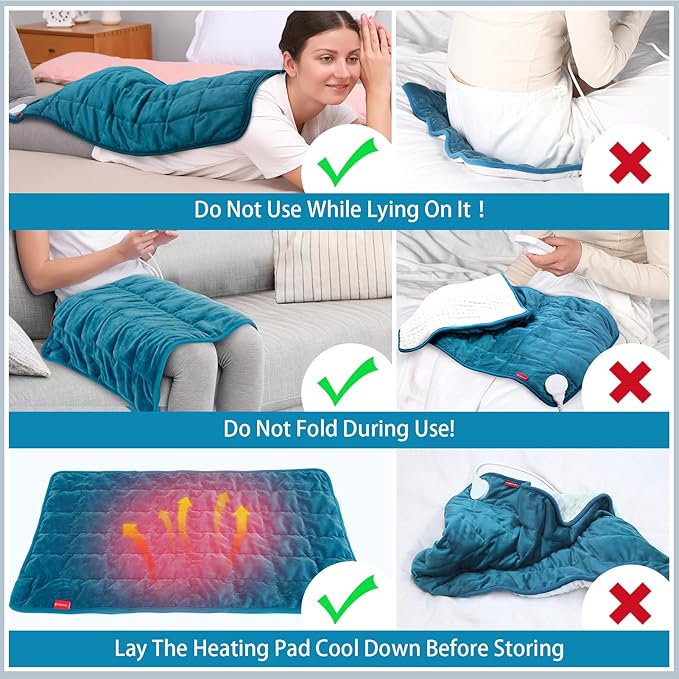 Comfytemp Weighted Heating Pad for Back & Period, FSA Eligible Extra Large Electric Heat Pad, 3.5 lb HSA Approved Neck Shoulder Heated Pad, 2H Auto-Off, 17x33