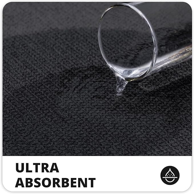 Bosap Bath Mat,Ultra Thin Bathroom Runner Rugs,Large Bath Mats for Bathroom,Quick Dry,Non-Slip,Machine Washable,Low Pile,Bath Rug,Shower Outside,Sink,Home Decor Accessories.Black,2'x6'(24x72inch)