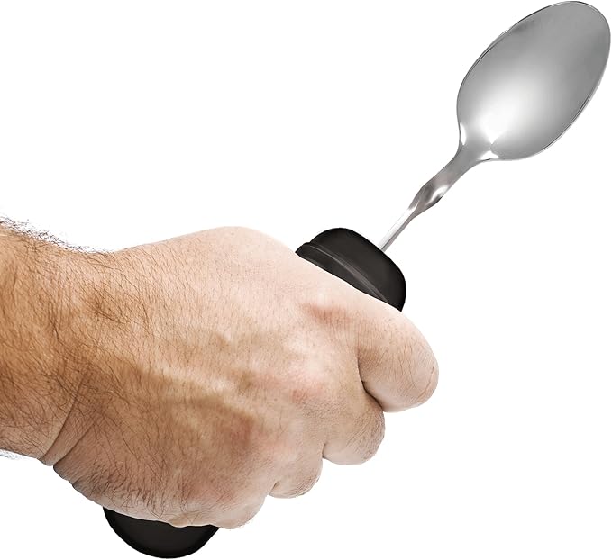 Rehabilitation Advantage Easy Grip Teaspoon with Built-up Handle, Black 3.2 Oz