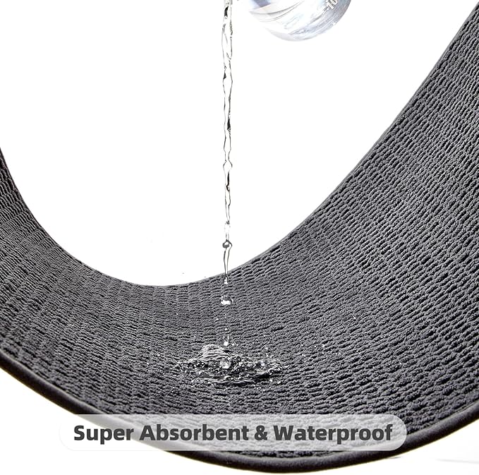 TYUU Bathroom Runner Rug, Long Bath Mat Washable Thin Quick Dry Low Pile Bathroom Runner Rugs 24 x 60 Non Slip, Dark Grey 24"x60"