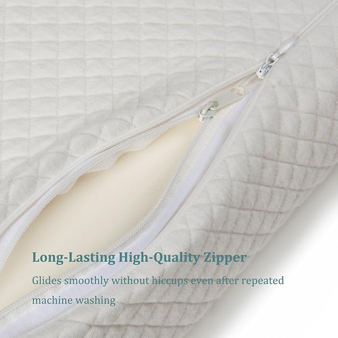 EPABO Contour Memory Foam Pillow Orthopedic Sleeping Pillows, Ergonomic Cervical Pillow for Neck Pain - for Side Sleepers, Back and Stomach Sleepers, Free Pillowcase Included ( Soft & Queen Size)