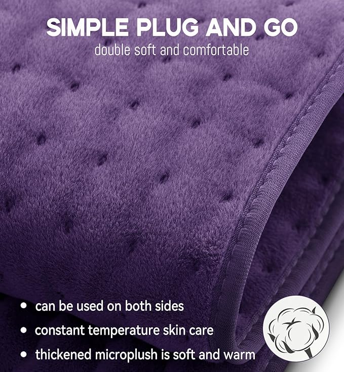 Heating Pad for Back, Neck & Shoulder Pain Relief, Mothers Day Gifts for Mom, 17"x33" Electric Moist/Dry Heat Pad, 6 Heat & 4 Timer Settings, Auto Shut-Off, Machine Washable, Gift for Wife Women Her