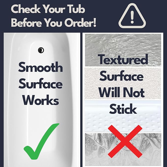 Bathtub Mat Non Slip 35x16 - homerella® Bath Mat Incl. Hooks for Drying, Extra Long, 100% BPA Free, Shower Mat Non Slip Anti Mold, Machine Washable, Shower Mats for Inside Shower Mildew Resistant