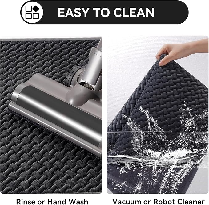 YDKGL Bathroom Runner Non Slip, Extra Soft Absorbent Quick Dry Bath Mats, Foam Weave Texture Thin Bath Rugs Washable with Rubber Backing, 24" x 70“
