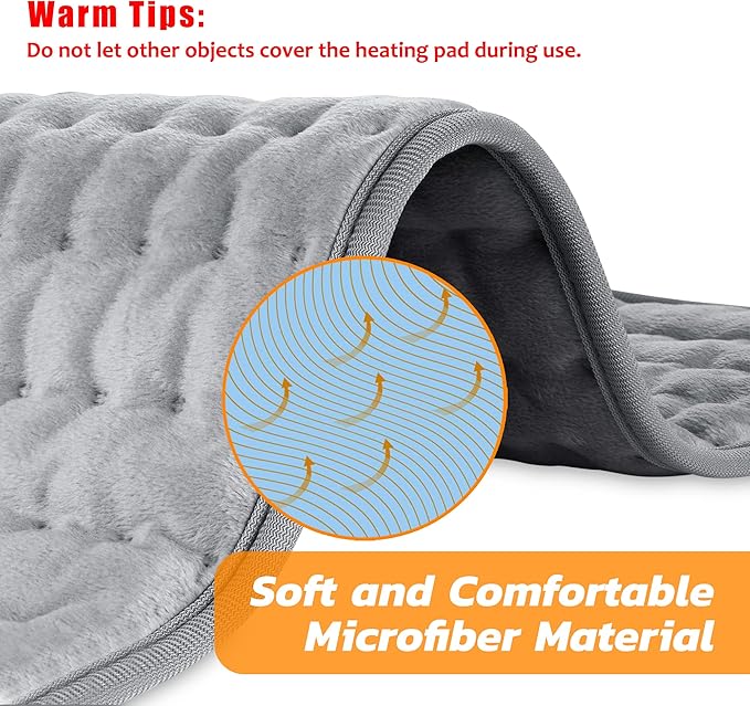 33"x17" Electric Heating pad for Back Neck Shoulder Knee Arms Legs- Electric Heat Pads with 6 Heat Settings & Auto Shut Off &Dry/Moist Heat Heating Pad for Birthday Mother Father Gril Men Women