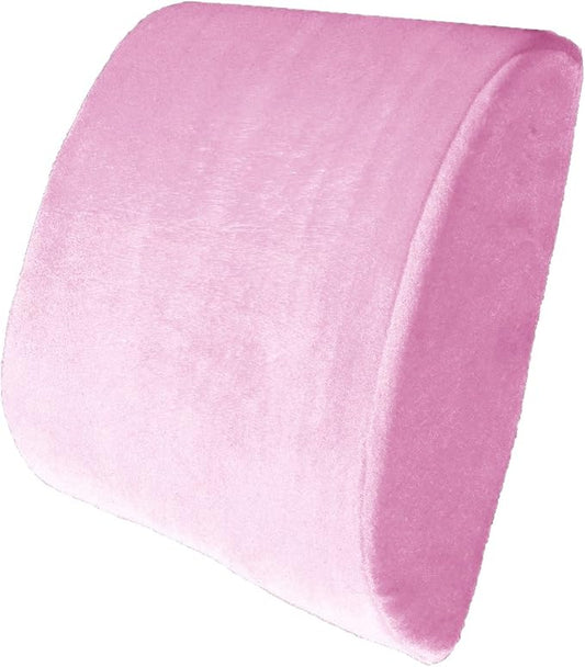 Bookishbunny Premium Memory Foam Lumbar Support Cushion Pillow (Pink)