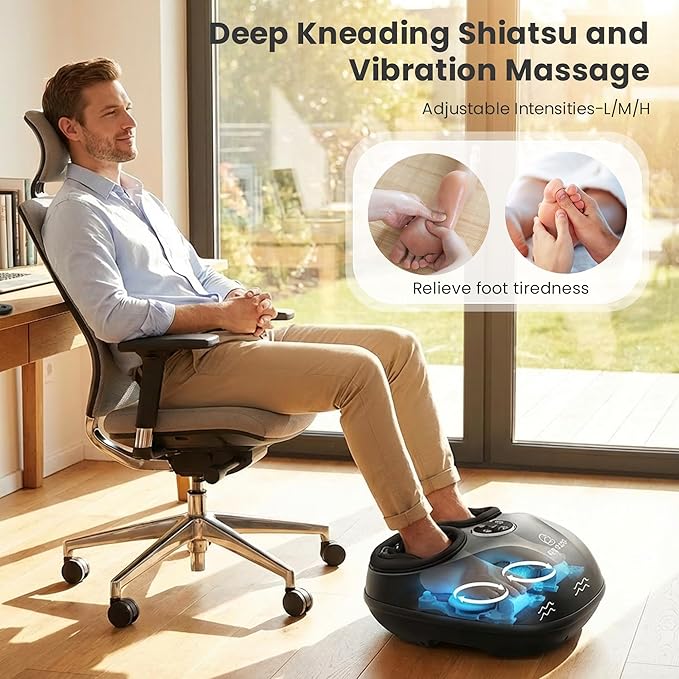 COMFIER HSA Eligible Shiatsu Foot Massager Machine with Heat, FSA Foot Massager for Neuropathy Plantar Fasciitis, Deep Kneading Feet Massager with Heat,Up to Size 13, Mother‘s Day Gifts for Mom