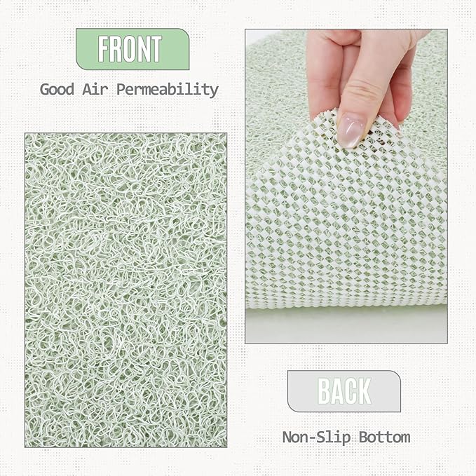 Joyhalo Shower Mats for Showers Anti Slip for Elderly, 24'' x 24'' Non Slip Bath Mat for Inside Shower, Bath Tub Mats for Bathroom Non Slip for Shower, PVC Loofah Bathroom Mats, Mint Green