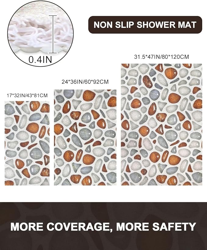 Bathtub Mat Non Slip: Anti Slip Shower Mat, Quick Drying Bath Tub Mats, Soft PVC Loofah Foot Massage Shower Floor Mat, Bath Mat for Shower, Tub, Bathroom, Floor, Kitchen, Pool, Hotel