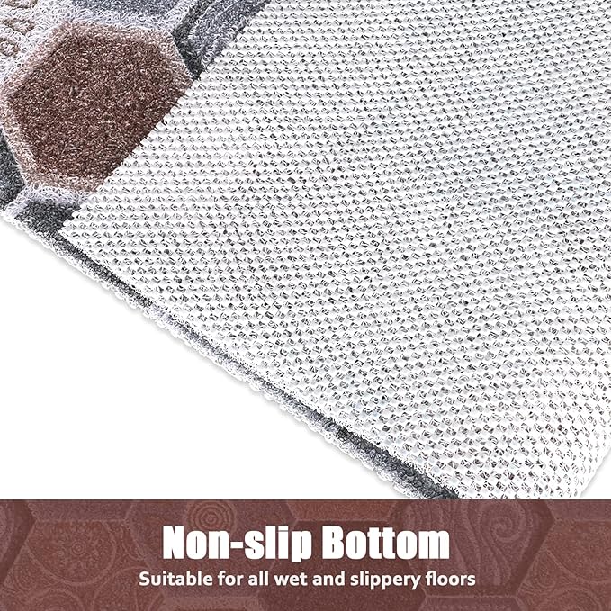 Shower Mat Non-Slip, 24x16 Inch Soft Comfort Bath Mat with Drainage Holes, PVC Loofah Massage Bathmat for Shower,Tub,Bathroom,Wet Areas, Quick Drying