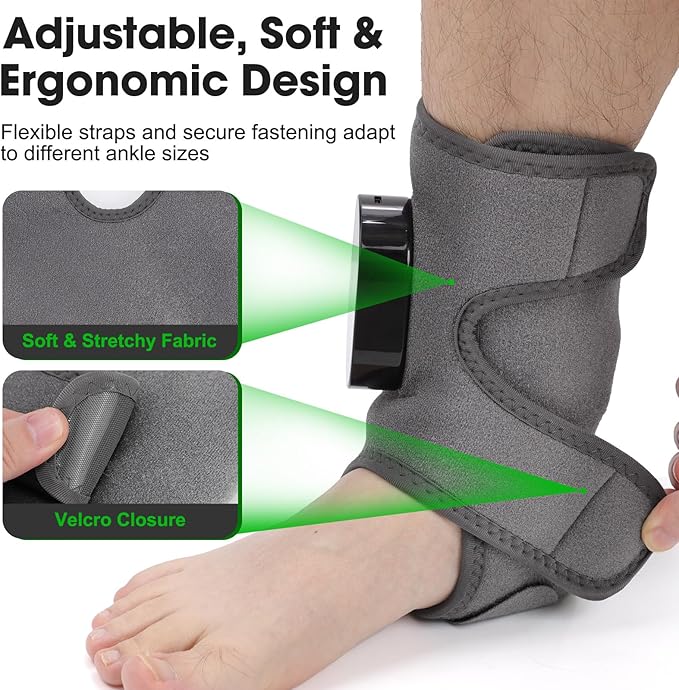 Cordless Ankle Massager for Pain Relief, Foot Massager for Neuropathy, Foot and Ankle Massager, Ankle Heating Pad with Massage,HSA Eligible FSA, 6 Heat Levels, 3 Vibration Modes, Single One