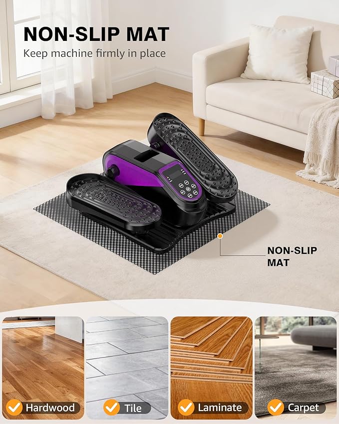 VIVURN® 023 Under Desk Elliptical Mini Electric Leg Exerciser for Senior, 12 Speeds RF Remote Display Monitor Non-Slip Mat, Quiet & Compact Seated Pedal Exerciser for Home Office Gift for Mom Dad
