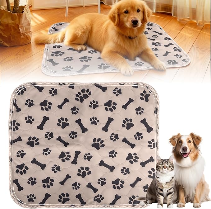 Puppy Pee Pads for Dogs,Upgraded Reusable Puppy Pads with Pheromones,Washable Pet Pads for Dogs & Cats,Durable Leak-Proof & Anti-Slip Pet Training Pads for Home & Travel (Brown-Large)