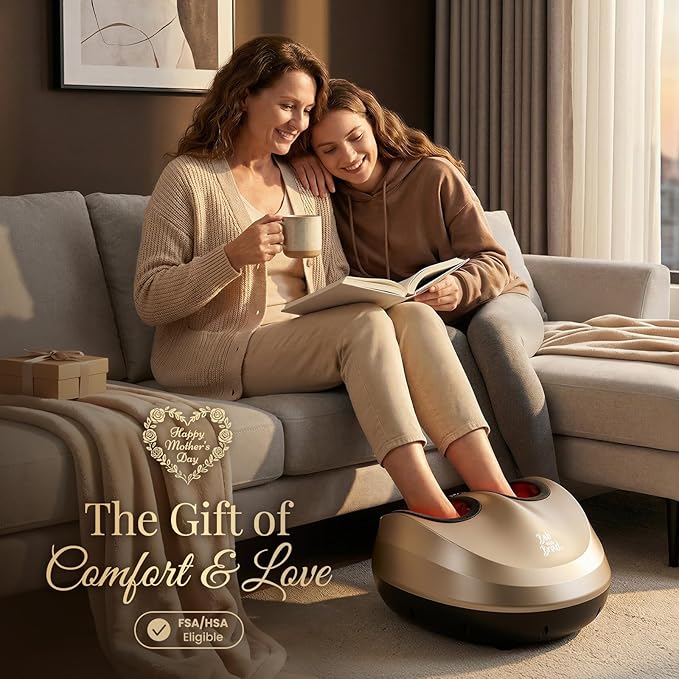 BOB AND BRAD Foot Massager Machine with Heat and Remote, Fits up to Size 14, FSA Eligible HSA Shiatsu Deep Kneading Foot Massager for Plantar Fasciitis and Neuropathy