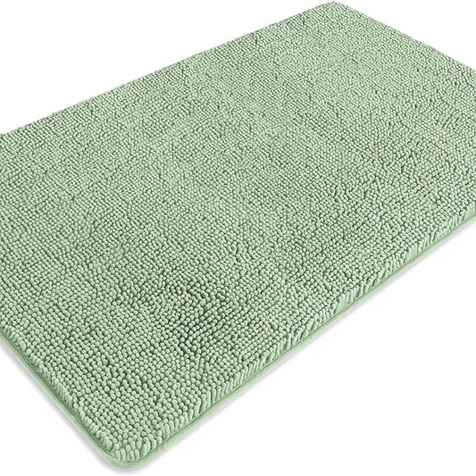Bathroom Rugs 30 x 50 Inch – Extra Large Bath Mat | Absorbent and Washable Thick Chenille Bath Rugs Non-Slip Runner Rug for Bathroom, Shower, Tub(Sea Foam)