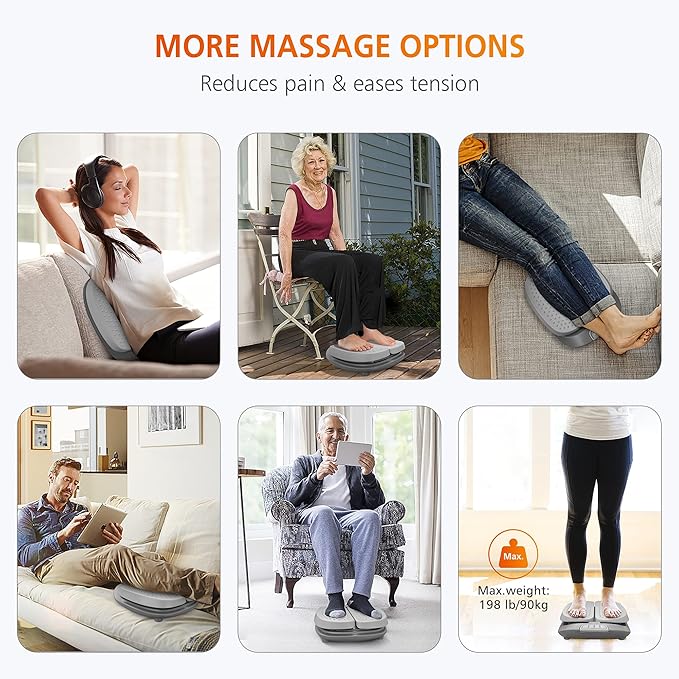 Snailax Vibration Foot Massager with Heat, Remote Control, Adjustable Vibration Speed Electric Massager Machine for Circulation, Plantar Fasciitis, Pain