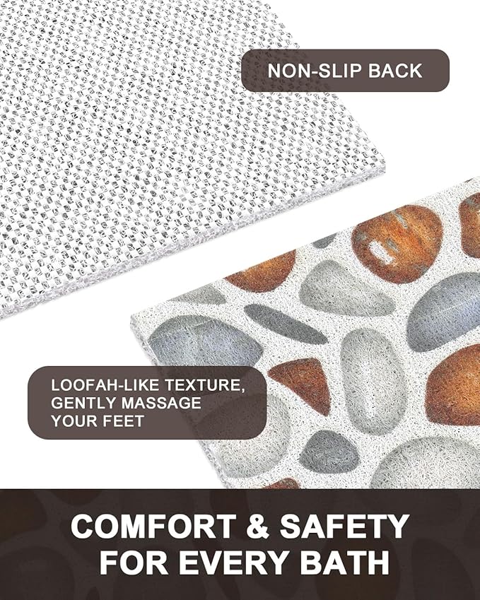 Large Shower Mat Non Slip: Anti Slip Shower Mats for Inside Shower, Soft PVC Loofah Shower Floor Mat, Extra Large Bath Mat for Shower, Tub, Bathroom, Floor, Kitchen, Home, Pool, Hotel, Quick Drying