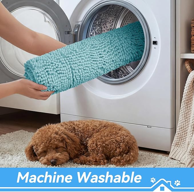 Bcoimo Super Absorbent Dog Door Mat, 30"*20" Anti Slip Mat for Muddy Paws, Pet Rugs for Dirty Paws Washable that Absorbs Moisture and Dirt, for Dog Cage and Pet Resting Carpet