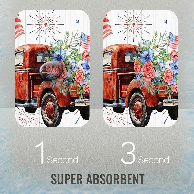 Quick Dry Bath Mat for Bathroom,Super Absorbent Patriotic 4th of July Welcome Bath Rug Non-Slip Rubber,Machine Washable Bathroom Floor Mat for Shower, Tub, Sink Area Independence Day Eagle 16x24