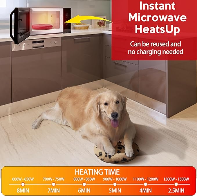 Gelbesty Original Pet Heating Pad Microwave, Snuggle Warming Safe Outdoor Newborn Kitten Puppy Pet Bed Warmer, Gel Reusable Heat Disc, Waterproof Heating Disk for Dog Cat Rabbit and Guinea Pig Gifts