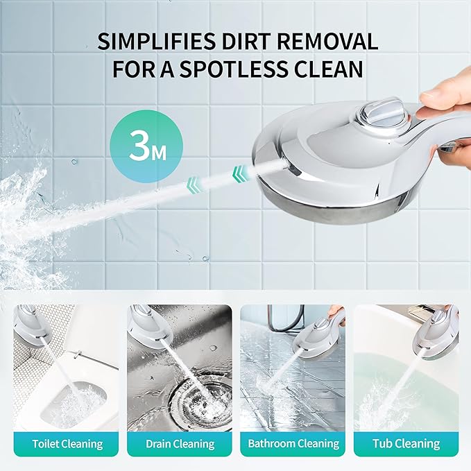 HYLER Filtered Handheld Shower Head with 8-Spray Modes and 1-Jet, 1.8 GPM Water Saving, ON/OFF Switch, 6ft Extra-long Stainless Hose, 15-Stage Strong Filter, Black Matte and 1-Extra Filter