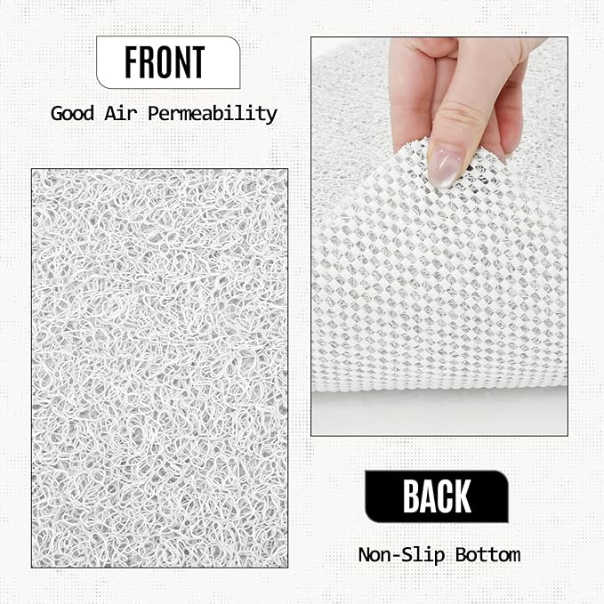 Joyhalo Shower Mat Bathtub Mat Non Slip, Bathmats Non Slip, Quick Drying Foot Scrubber Loofah Mats for Shower, Tub, Bathroom, Home, 24 * 24inch, White