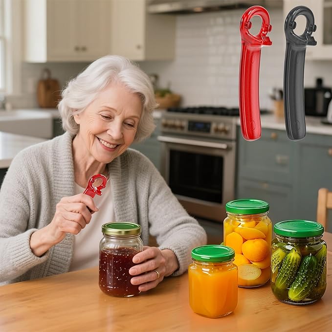 2 Pcs Readaeer Jar Opener for Weak Hand & Seniors with Arthritis (Red)