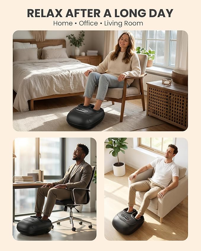 CILI Foot Massager with Heat, Shiatsu Foot Massager for Neuropathy & Plantar Fasciitis Relief, Heated Feet Massager with Deep Kneading,Compression,Vibration,Mothers Day Gifts for Mom, FSA Eligible HSA