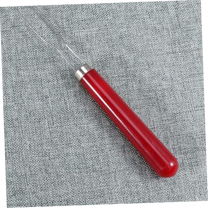 Stainless Steel Button Hook Helper Ziers Button Assist Device Ergonomic Grip Red Yellow Patterns for Elderly Disabled