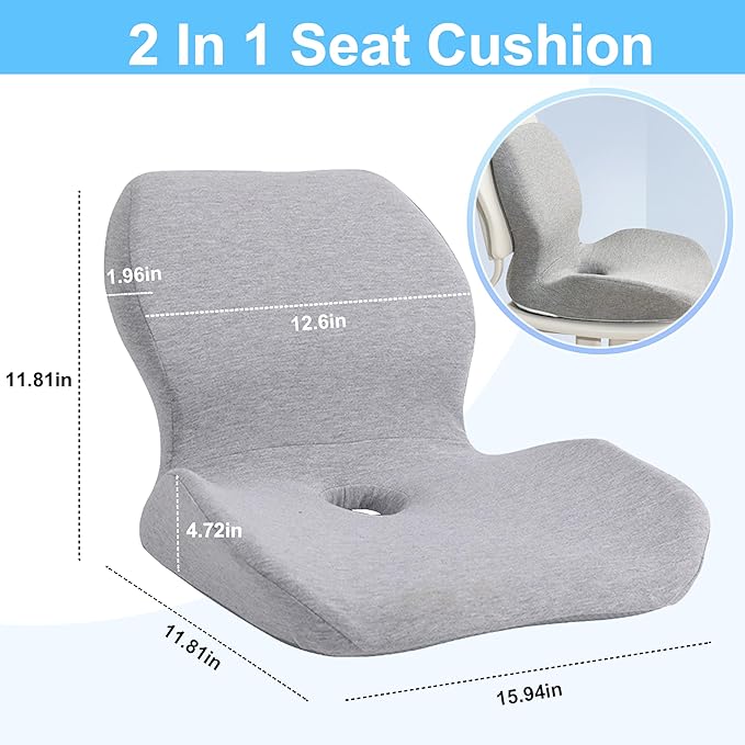 Back and Seat Cushion, Hemorrhoid Pillows for Sitting,Donut Pillow for Tailbone Pain,Cushion Lab Seat Cushion,Office Chair Cushions for Back and Butt Support