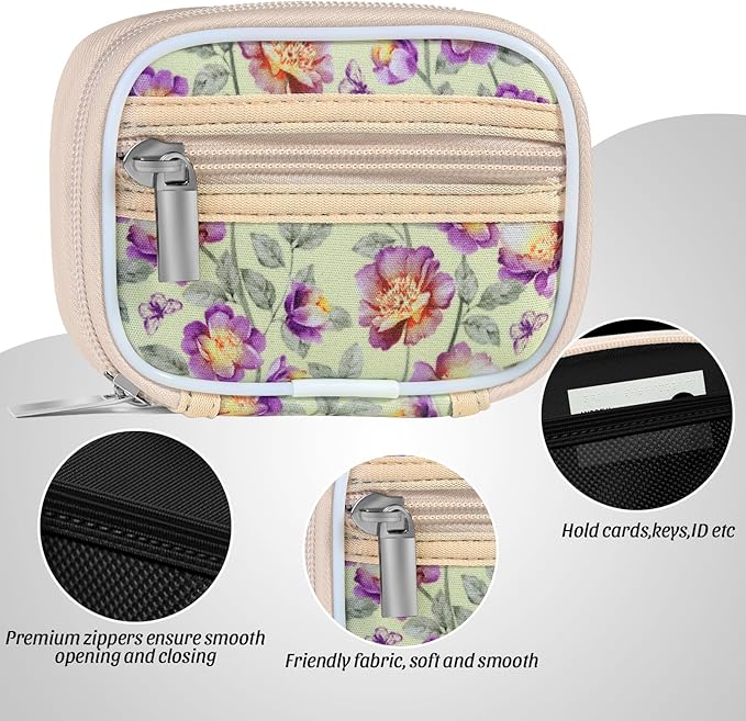 Pill Case Weekly Travel Pill Organizer for Purse with Removable 7 Day Pill Box Premium Neoprene Pill Container for Travel Purse Accessory, Vitamin, Supplement, Small Pieces Arrangement-Flower