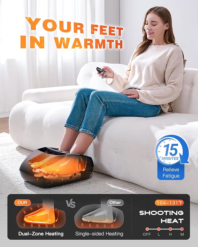 KINGJOY Foot Massager with Heat - Professional Shiatsu Deep Kneading for Neuropathy & Plantar Fasciitis Relief | 2026 Upgraded Model | Gifts for mom