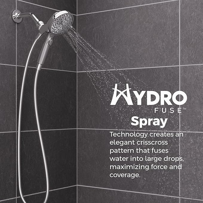 Pfister HydroFuse Handheld Shower Head with Magnetic Docking 6-Function High Pressure 2.5 GPM Polished Chrome Finish Hose Included for Bathroom Shower 016HFM01CC