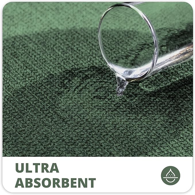 Bosap Bath Mat,Ultra Thin Bathroom Rugs,Rubber Bath Mats for Bathroom,No Slip Bath Rugs,Quick Dry,Machine Washable,Low Pile,Absorbent,Shower Outside,Sink,Home Decor Accessories.Green,2'x3'(24x36inch)