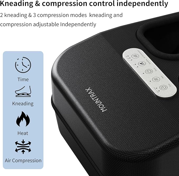 MOUNTRAX Foot Massager with Heat for Neuropathy, 2026 Upgraded, Deep Kneading Shiatsu Foot Massager for Plantar Fasciitis, Fits Up to Men Size 13, Gifts for Women Men Mom Dad Seniors