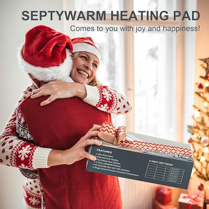 Heating Pad for Back, Electric Heating Pads for Cramps/Abdomen/Waist/Shoulder with 6 Heat Settings and Auto-Off, Moist/Dry Heat pad, Mothers Day Gifts for Mom Women Wife Grandma, 12" x 24"(Dark Gray)